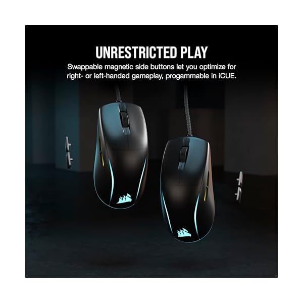 Corsair M75 Wired RGB Lightweight FPS Gaming Mouse – 26,000 DPI – Swappable Side Buttons – PC – Black - Image 5