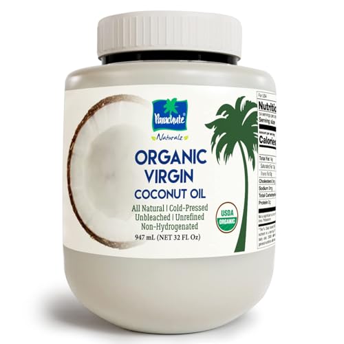 Image of inchParachute Naturalz Organic Virgin Coconut Oil | Cooking Oil, Hair Oil, Body Oil & Oil Pulling | Cold Pressed | Unbleached | Unrefined | Non-Hydrogenated | MCT Oil | USDA Certified | 32 Fl. Oz | Plastic Jar inch