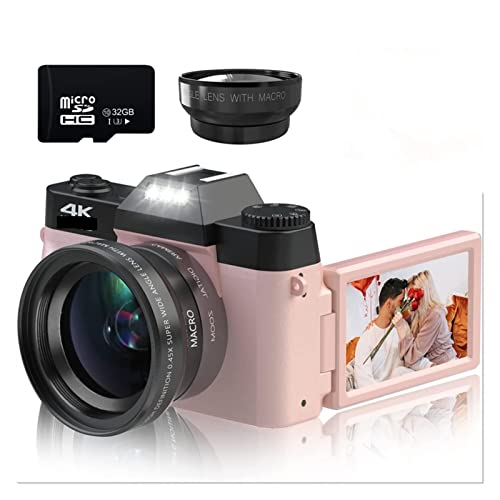 Videocamera 16X Digital Camera Face Detect Selfile 4K per la fotografia Vlog grandangolare Messa a fuoco automatica Webcam Fotocamera digitale per vlogging Color: con 48 mega pixel