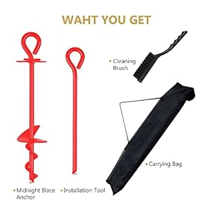 Heavy Duty Dog Tie Out Stake Spiral Strong Ground Anchor for Large Dog Up to 150 lbs, Dog Stake Runner for Yard, Dog Leads for Yard, Outdoor Dog Run for Camping Gear or Beach Accessories Red