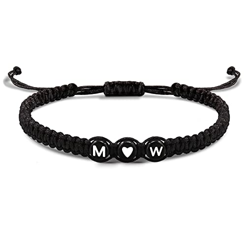 Image of Initial Bracelets for Women, Easter Basket Stuffers Mothers Day Gifts Men's Bracelets Gifts for Girlfriend Boyfriend Letter Bracelets I Love You Gift for Her Him Best Friend Birthday Gift Christmas Jewelry