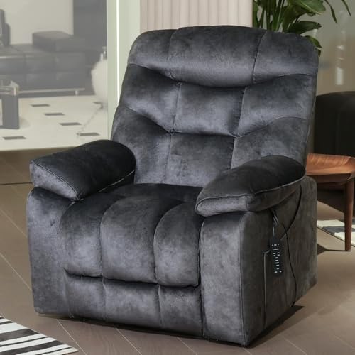EONIX Large Lay Flat Power Lift Recliner Chair for Elderly with Heat and Massage, 400lbs Dual Motor Electirc Lift Chair with Extended Footrest, SLRY007062, Black - Image 3