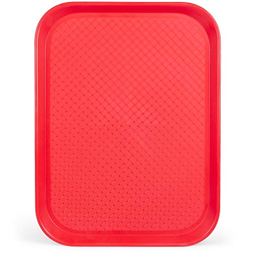 Fast Food Cafeteria Tray | 12 x 16 Rectangular Textured Plastic Food Serving