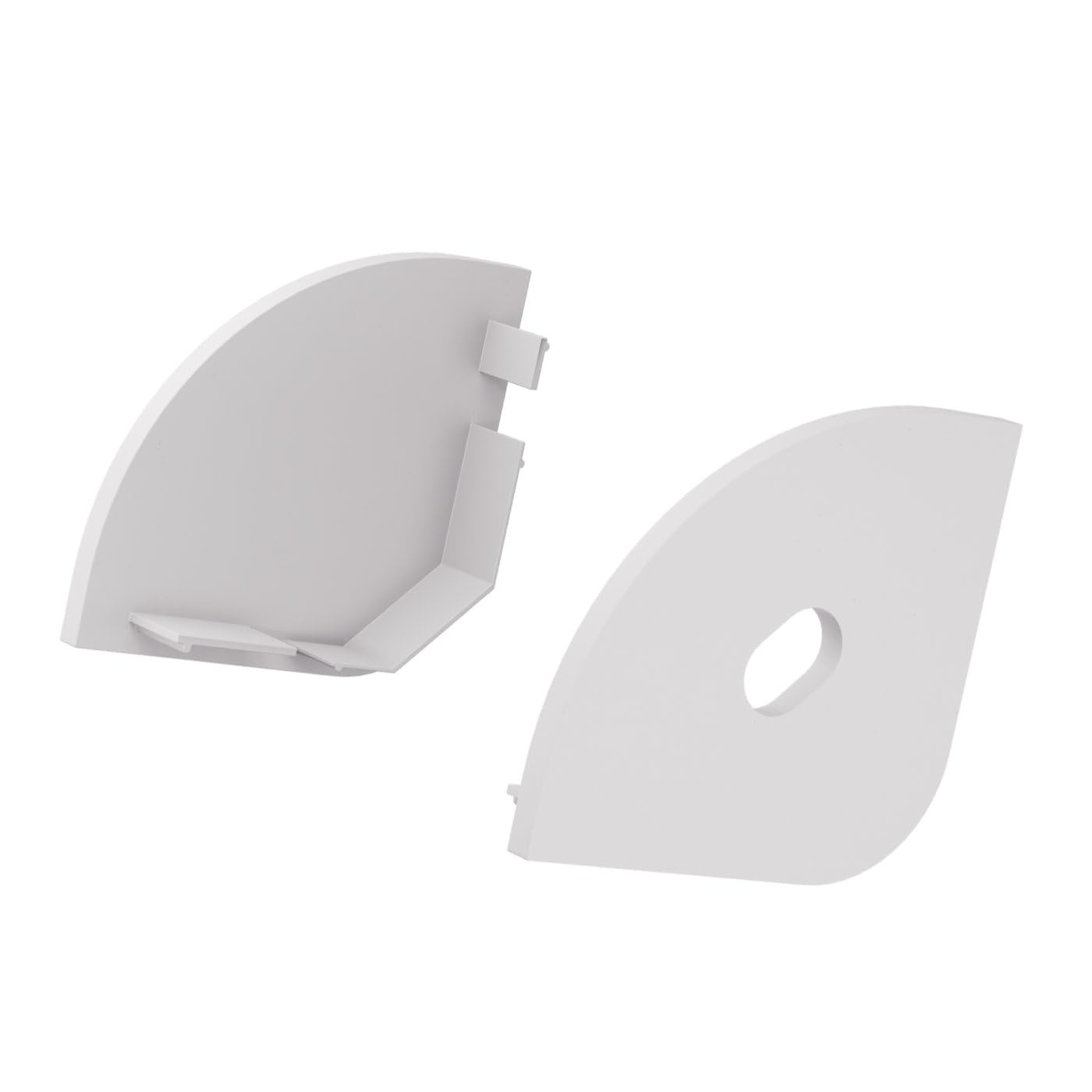 LED Aluminiumprofil - Eckprofil weiß | 200 cm | Opale Abdeckung + Zubehör | für bis zu 16 mm LED-Streifen | 2m | Fulda