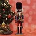 Nutcracker Ballet Gifts African American Soldier Nutcracker Figurine, Wooden Figures Decorations Ornaments, Christmas Holiday Decor, Blue and Red, 15-inch