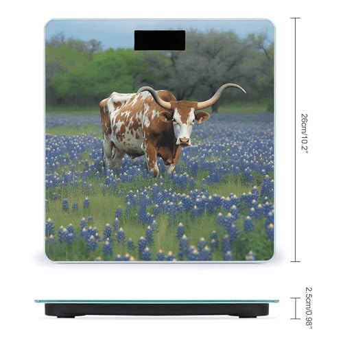 Báscula digital de baño Bluebonnet Longhorn con pantalla LCD clara miniatura 2