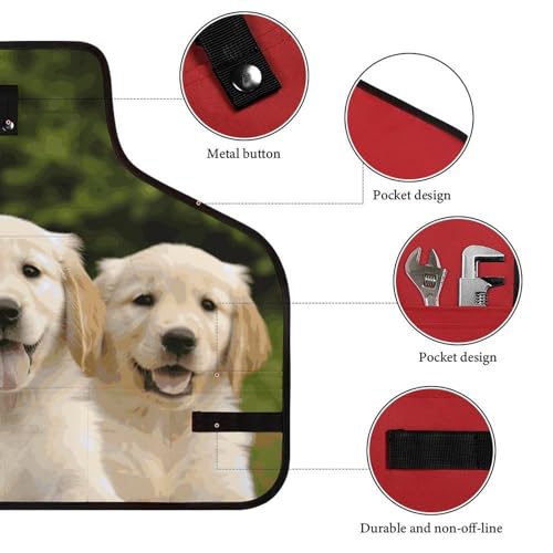 Delantal de trabajo con diseño Golden Retriever Negro miniatura 3
