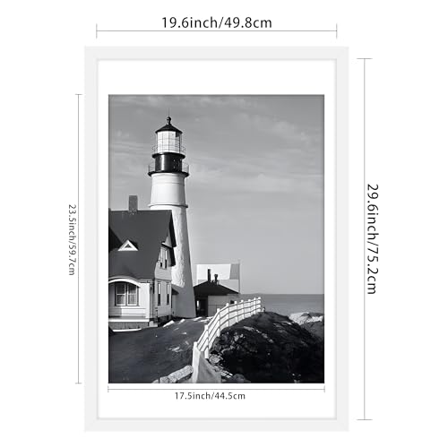 Picrit 20x30 Frame 3 Pack, White Poster Frame, Display Poster 18 x 24 with Mat or 20 x 30 without Mat for Horizontal or Vertical Wall Mounting