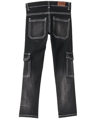 Image of Urbano Juniors Boy's Slim Fit Washed Denim Cargo Jeans with 6 Pockets Stretchable
