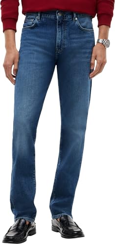 Tommy Hilfiger Droit Homme : jean coupe droite en coton bleu denim intemporel