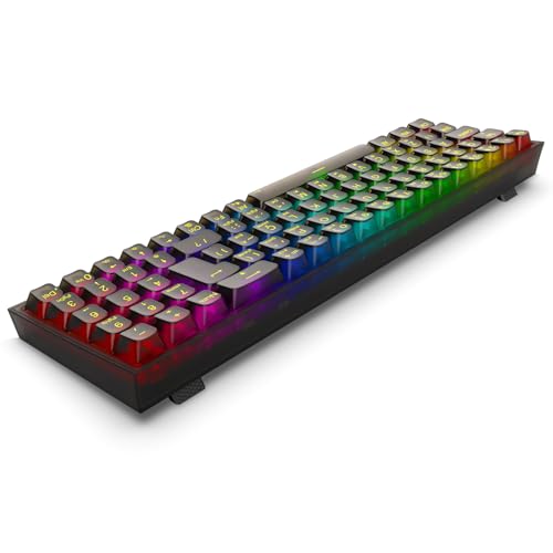 TECLADO MECANICO GAMER POLLUX PRO RGB CLEAR PRETO