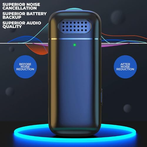 Image of Professional Wireless Mic with Charging Display Case, Noise Canceling Microphone iPhone, and Type C Mobiles for YouTube Video Recording Vlogs Interviews ASMR Podcast (Dual Channel Version)
