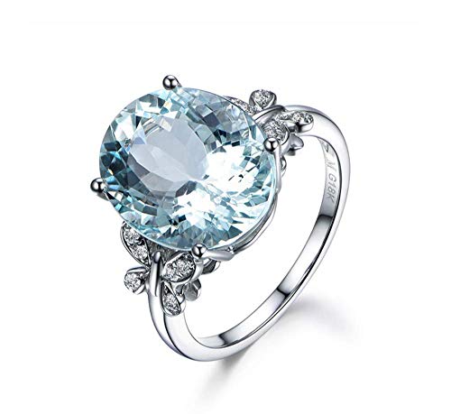 YunBest Anillo de plata de ley 925 con topacio azul marino natural de plata de ley 925, ópalo de fuego, boda, compromiso, cumpleaños, mejor regalo para fiesta, anillo de BestShop 7