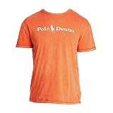 POLO RALPH LAUREN T-Shirt Denim Supply Tee Mens Cotton Polo Pony Denim Logo Graphic Shirt College Orange (as1, alpha, m, regular, regular)