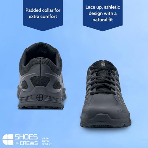 Shoes for Crews Men's Slip-Resistant Work Sneakers - Comfortable, Non-Slip Work Shoes for Men in Food Service, Healthcare, Hospitality & More - Stride4