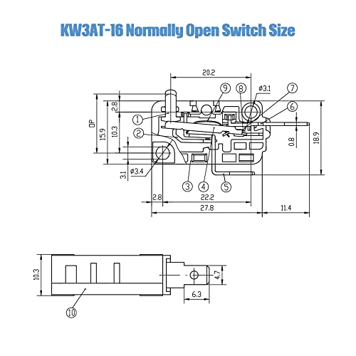 Microwave Oven Door Switch Replacement Part, Kw3At-16,16A 125V/250V, Compatible With Kw3A-16 (Normally Open - 1Pc) #TOP2