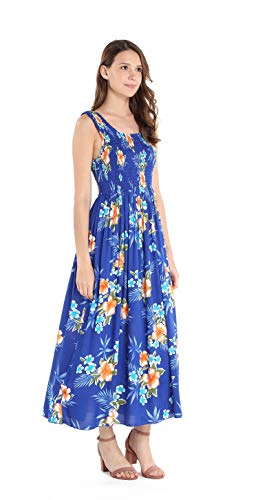 Image of Matchable Family Hawaiian Luau Men Women Girl Boy Clothes in Hibiscus Blue
