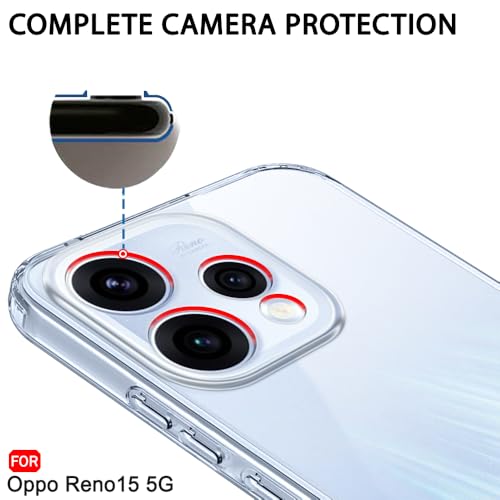 Image of TheGiftKart Back Cover Soft Case for Oppo Reno 15 5G | Best Camera Protection | Inbuilt Dust Plugs & Anti-Slip Grip | Ultra Clear Slim Case Cover for Oppo Reno 15 5G (Silicone, Transparent)