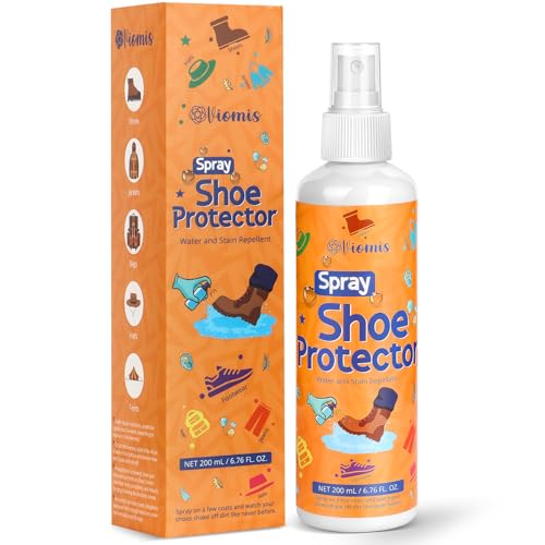 Viomis Shoe Protector Spray - Professional Waterproof & Stain Guard - Advanced Nano Protection for Suede Leather Fabric & Canvas - Invisible Weather Shield for Sneakers Boots & Handbags - 6.76oz