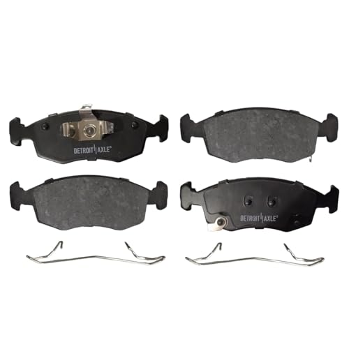 Image of Detroit Axle - 4pc Front Brake Kit for 2013 2014 2015 2016 2017 2018 2019 | Fiat 500, Disc Brake Rotors Ceramic Brake Pads Replacement 11.18 inch inch Rotors