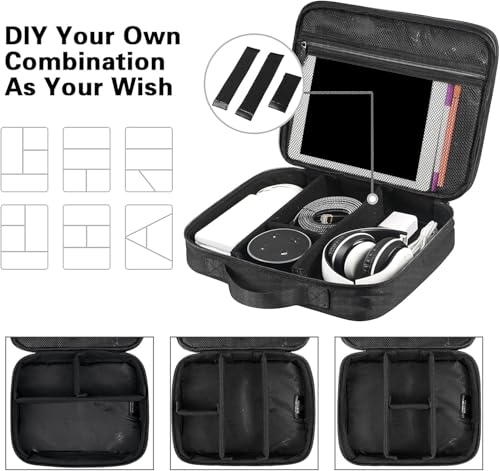 MATEIN Kabel Organizer Tasche, Groß Kabeltasche, Wasserabweisend Elektronik Tasche Cable Organizer Travel Bag für Ipad, Ladegerät, Powerbank, Schwarz