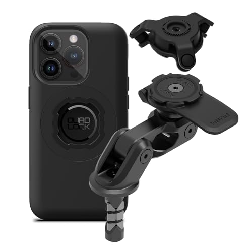 Image of Quad Lock Motorcycle Fork Stem Mount PRO Kit with Vibration Dampener and MAG Phone Case for iPhone 14 Pro