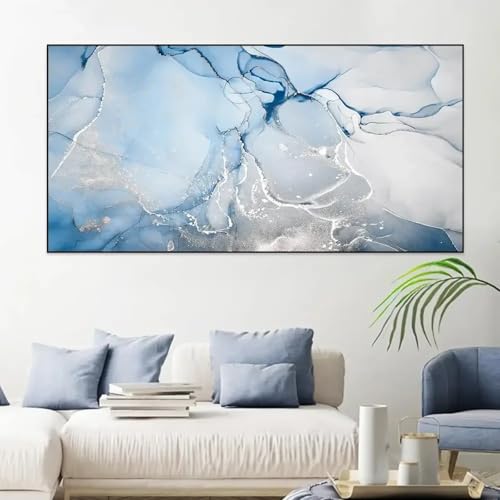 Impressions pour décoration d'intérieur abstraite bleue noire 60x120