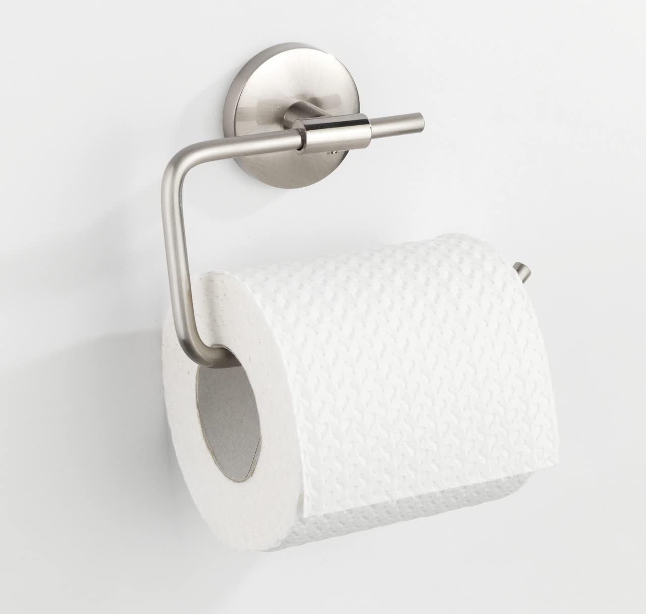 WENKO Cuba Toilet Roll Holder Without Lid, 13,5 x 9,5 x 4 cm, Silver Matt