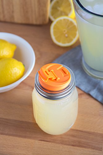 Jarware Drink, Orange Lid For Regular-Mouth Mason Jars #TOP6