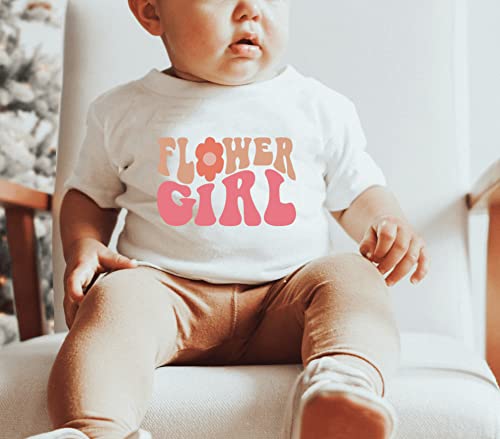 Groovy Flower Girl A Bridesmaid Proposal Flower Girl Tops for Toddler Little Girl Kids Wedding T-Shirt2