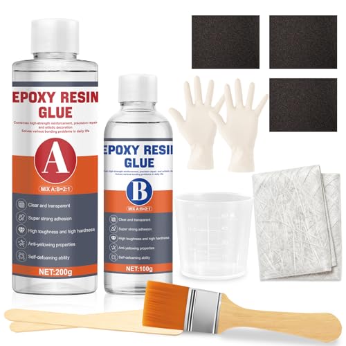 Fiberglass Repair Kit Fiberglass Resin and Hardener Fiberglass Resin It Wont Drip or Run During Curing Enabling Structural-Level Repairs for Various Substrates Including Metal Wood Fiberglass