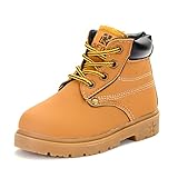 Toddler Kids Boys Girls Hiking Boots Waterproof Synthetic Leather Non Slip Lace-up Ankle Outdoor...