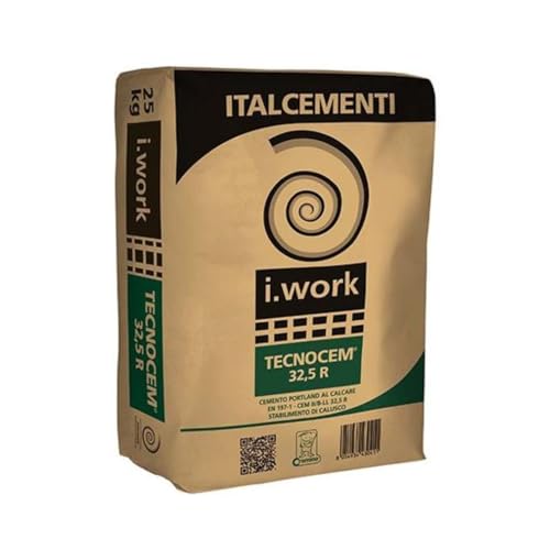 Tecnocem 32,5 R ITALCEMENTI - Cemento per malte, murature e calcestruzzo. Bancale 10 Sacchi da 25 kg