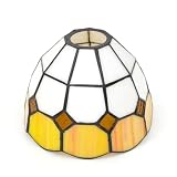 HJRegaFimu Wymiana cienia 15 cm świeża prosta kratka witrażowa lampa dekoracja domu abażury akcesoria pasują do lamp wiszących, sufitowych, ściennych lamp podłogowych (giallo)
