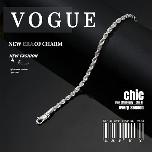 Pulsera para hombre de acero inoxidable plateada 22 cm miniatura 3