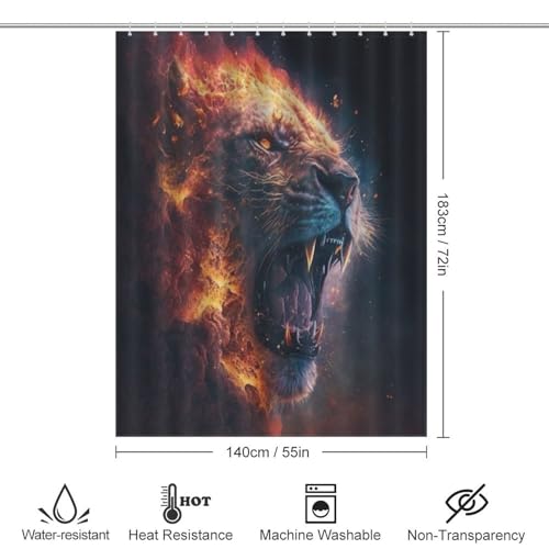 Rideau de douche lion de qualité supérieure en polyester durable