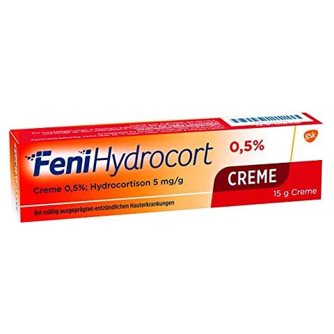 FeniHydrocort Creme 0,5 %, Hydrocortison 5 mg/g, 3-fach wirksam bei Hautentzündungen: Lindert Juckreiz, vermindert Schwellungen, reduziert Rötungen, 15 g Cover
