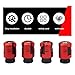 Ferianl 4 PCS Car Tire Valve Stem Caps, Leak-Proof Wheel Valve Stem Dust Cap, Personalized Aluminum Alloy Wheel Valve Covers, Universal for Car Truck Motorcycle (Red)