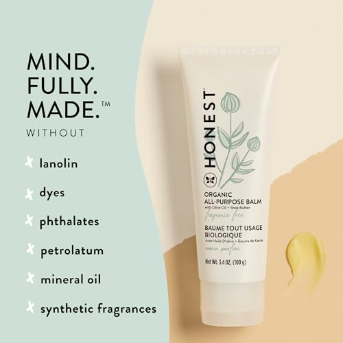 The Honest Company Organic All Purpose Balm | Gentle for Baby | Soothes + Moisturizes | Plant-Based + Hypoallergenic | 3.4 oz