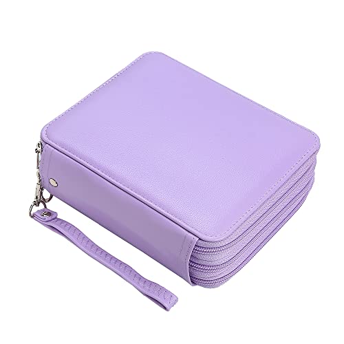 Image of 72 Slots Pencil Case Organizer w /Removal Handle Strap | 3-Layer Zipped Pencils Box Large for Colored Pencils Watercolor Pencils for Office and Travel for Artist