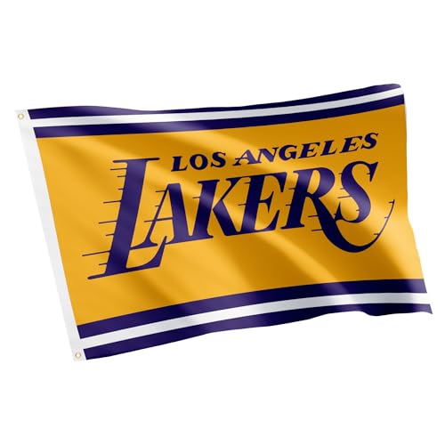Desert Cactus LA Lakers Flag Los Angeles NBA National Basketball Association 100% Polyester Indoor Outdoor 3x5 feet Team Flagss (Flag B)