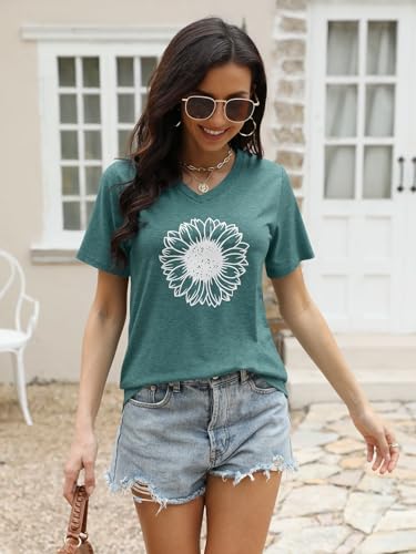 EADINVE-Womens-Short-Sleeve-V-Neck-Sunflower-Graphic-Printed-Summer-Tee-Vintage-T-Shirt-Cotton-Tops-Novelty-Cool-Shirt