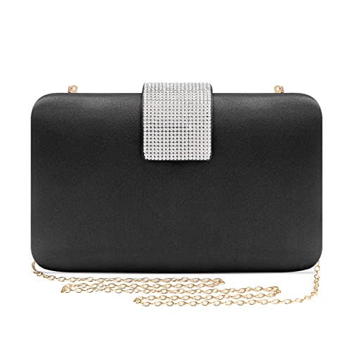 Image of Satin Rhinestones Evening Bags Party Bridal Clutch Purse For Women Prom Clutch