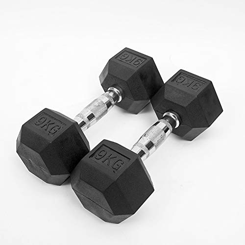 GYK Hexagonal Rubber Dumbbell,Heavy Duty Rubber Commercial Dumbbell
