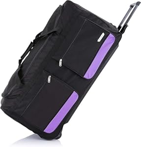 Flymax 32" Large Suitcase Lightweight Wheeled Duffle Bag Holdall Check in Luggage Travel Bag 3kg 114L Red