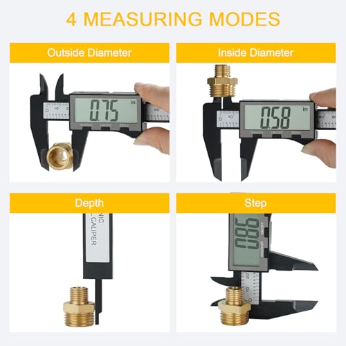 Image of Digital Caliper, Sangabery Dial Caliper 6 Inch with Extra-Large LCD Screen, Plastic Vernier Calipers Measuring Tool, Electronic Ruler, Inch & Millimeter Conversion, Use for Jewelry, Industrial, DIY