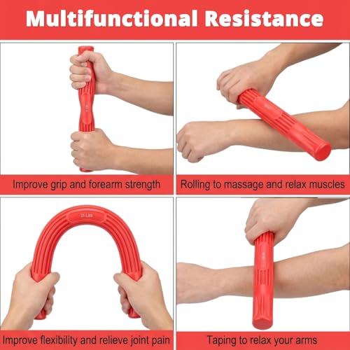 Image of Proberos Twist Resistance FlexBar Hand and Forearm Strengthener Wrist Forearm Exercise Equipment for Pain Relief Rehab Fitness and Travel Use