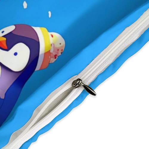 Parure de lit 135x200 pingouin en microfibre douce avec fermeture éclair pour enfant