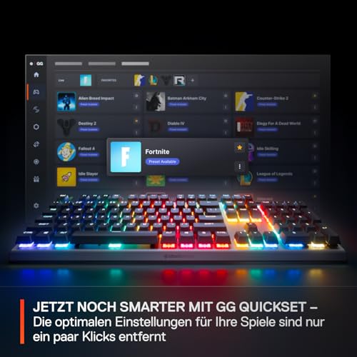 SteelSeries Apex Pro Gen 3 - Gaming Keyboard - Hall Effect Switches; OmniPoint 3.0 - Adjustable Actuation - Game-Ready Presets - Rapid Trigger, Protection Mode, Rapid Tap/SOCD - German QWERTZ