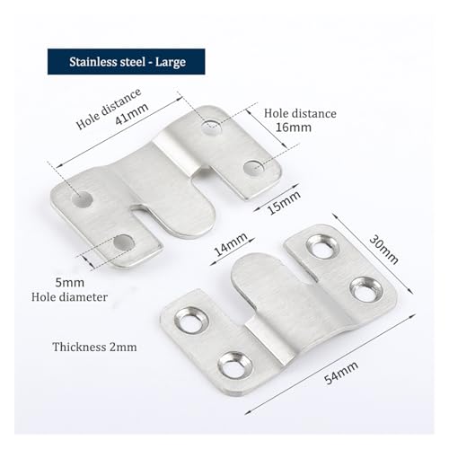 Image of CHATROOM 1pcs 44 * 19 Mm 54 * 30 Mm Stainless Steel Hook Buckles Hanger Hanging Connecting Photo Frame Picture Mirror Wall Hang Hardware(54 * 30mm)